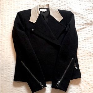 Helmut Lang wool and leather Motto /Biker Jacket ~ S/XS